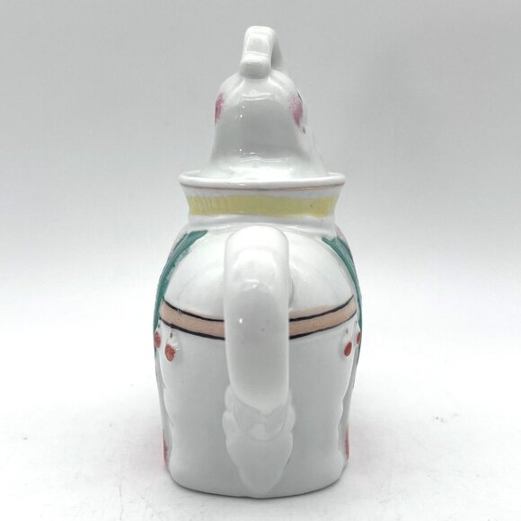 Vintage Elephant Porcelain Ceramic Teapot And Baby Elephant Calf Lid Gold Accent - Picture 6 of 16